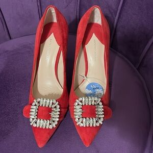 Beautiful Red Suede Antonio Melani Pumps sz7.5